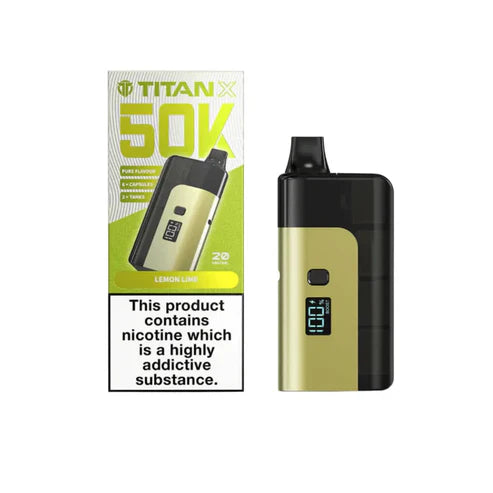 liquido sigaretta elettronica nicotina Titan X 50K Prefilled Pod Kit UK